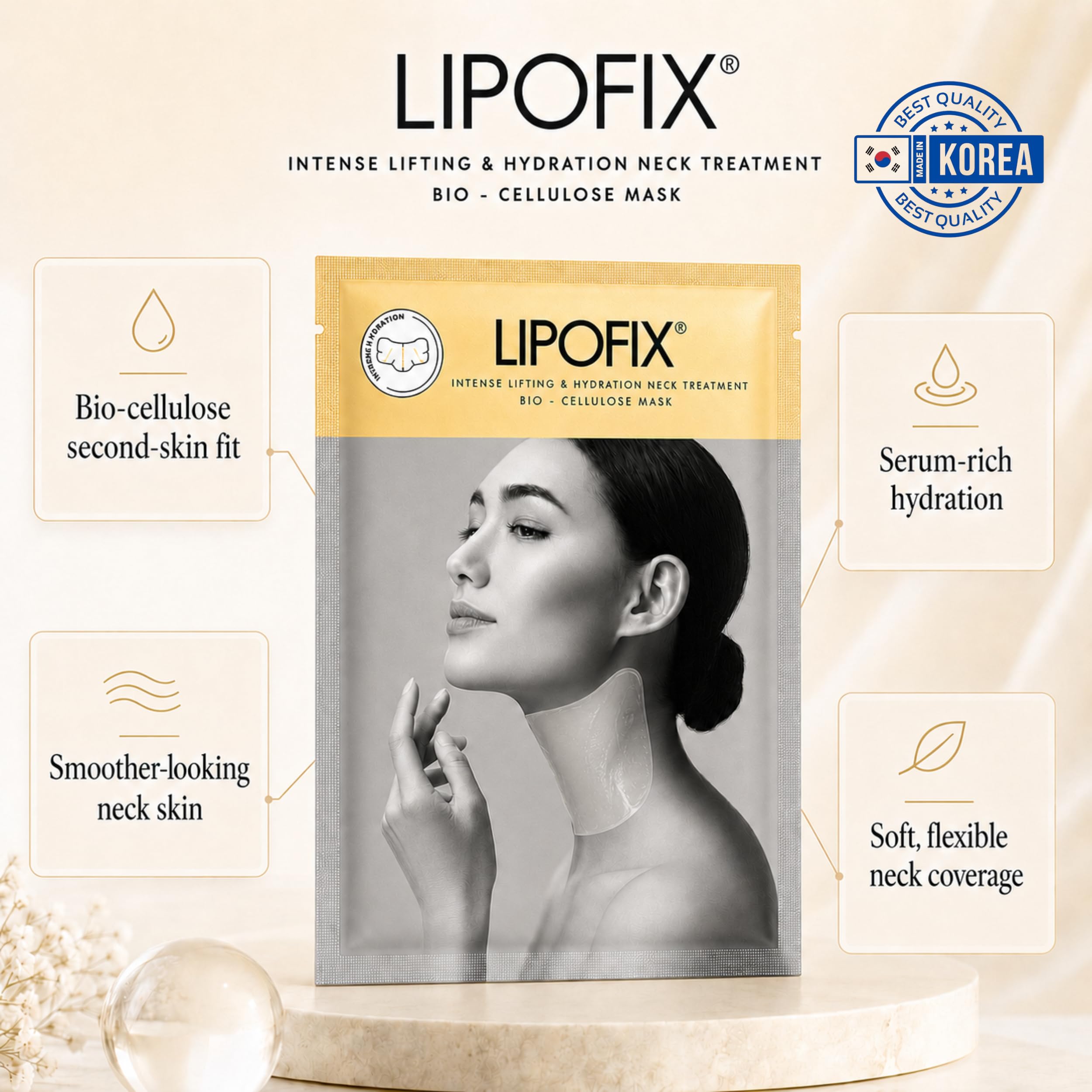 【極美品】Non-Surgical Skin Tightening and Li Amazon.com: LIPOFIX Neck Firming & Lifting Sheet Mask, Korean Bio